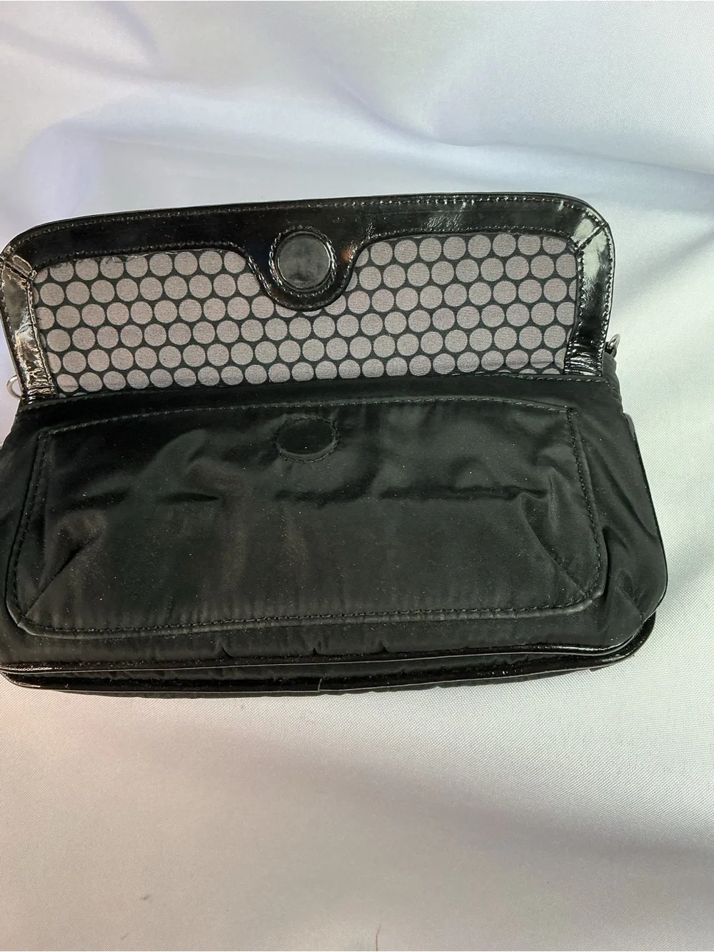 ★ Brighton Black Patent Croc Embossed Organizer Crossbody Wallet Bag